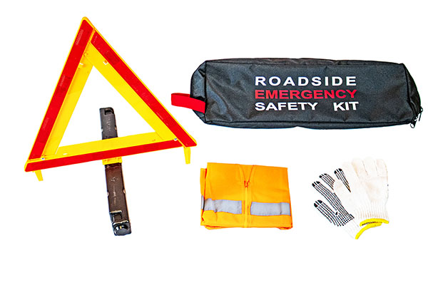 Roadside Emergency Safety Kit Unpacked Full Kit View Low